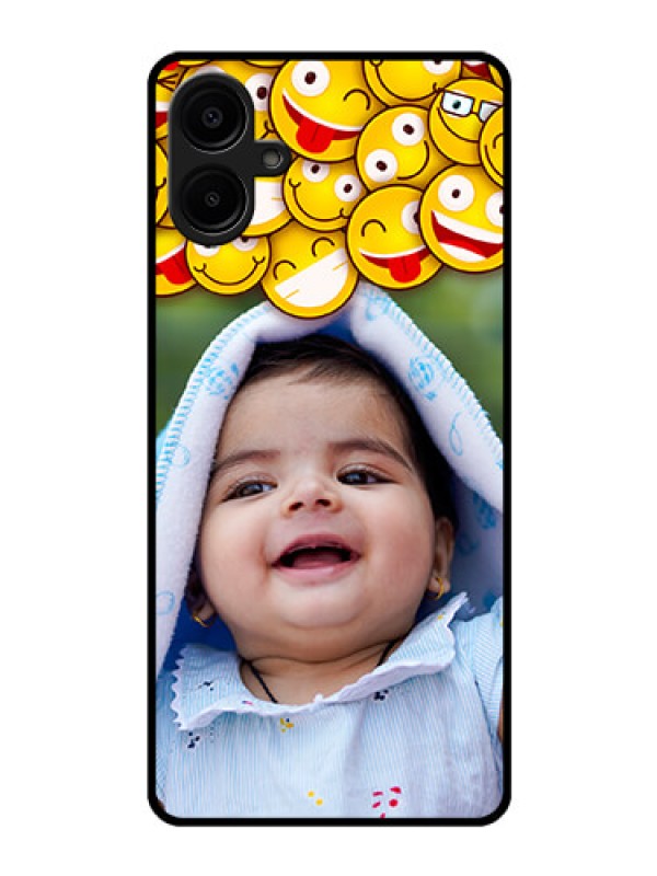 Custom Galaxy F06 Custom Glass Phone Case - With Smiley Emoji Design