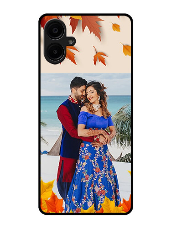 Custom Galaxy F06 Custom Glass Phone Case - Autumn Maple Leaves Design