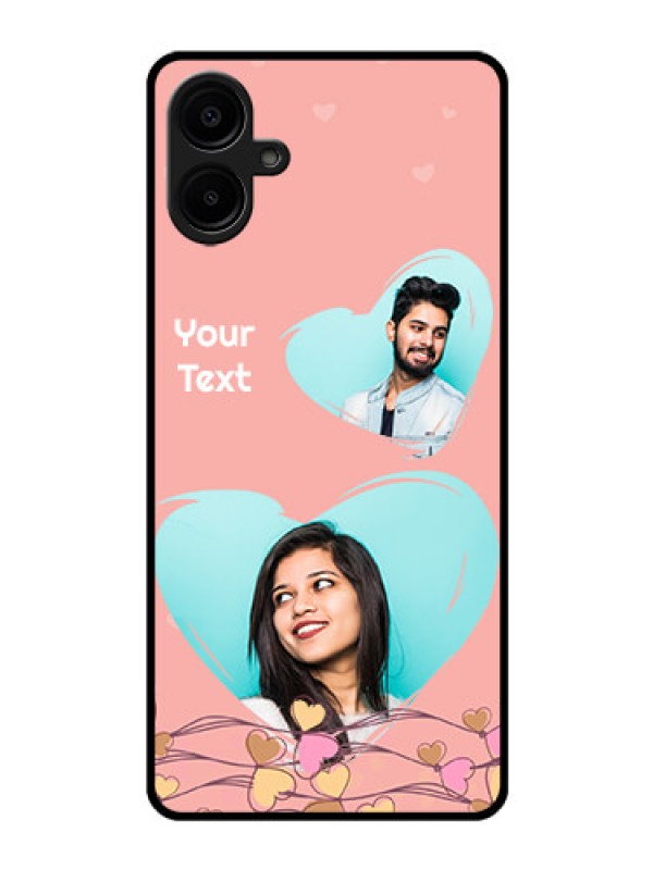 Custom Galaxy F06 Custom Glass Phone Case - Love Doodle Design