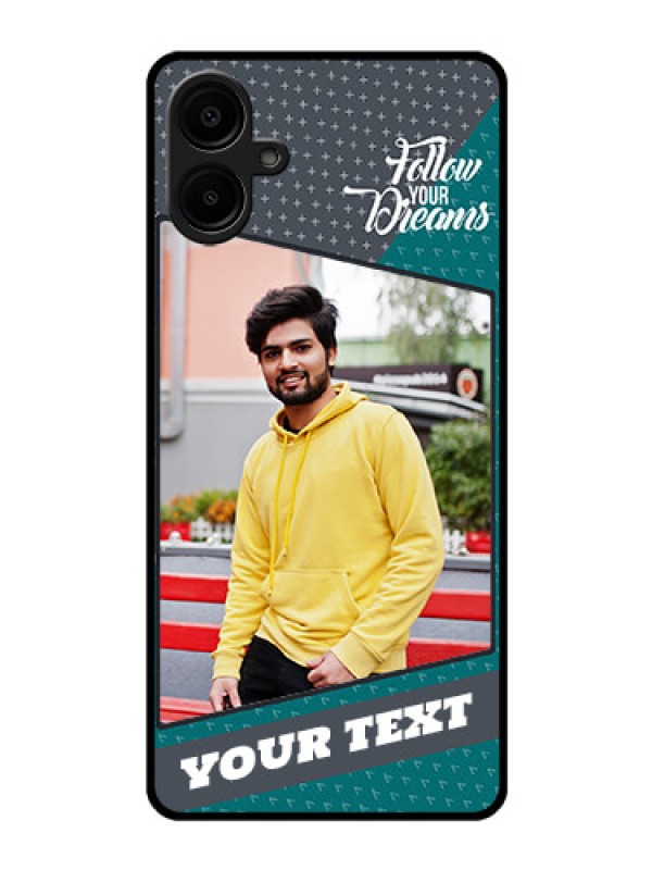 Custom Galaxy F06 Custom Glass Phone Case - Background Pattern Design With Quote