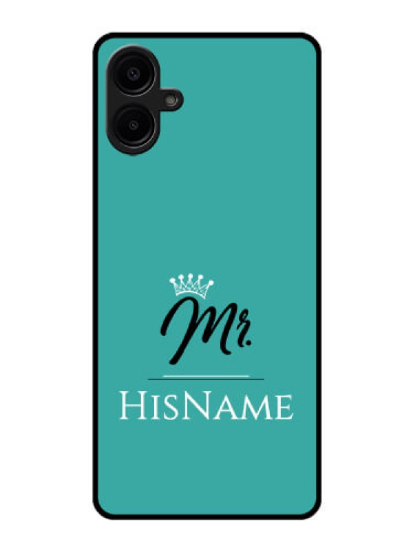 Custom Galaxy F06 Custom Glass Phone Case - Mr With Name Design