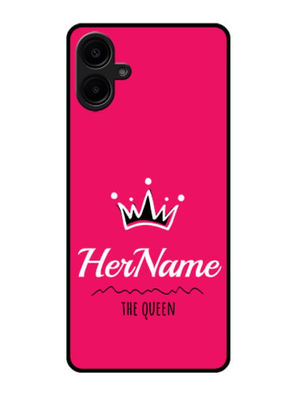 Custom Galaxy F06 Custom Glass Phone Case - Queen With Name Design
