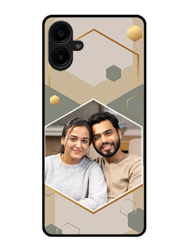 Custom Galaxy F06 Custom Glass Phone Case - Stylish Hexagon Pattern Design
