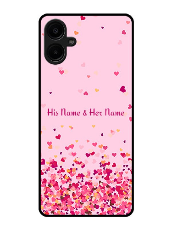 Custom Galaxy F06 Custom Glass Phone Case - Floating Hearts Design
