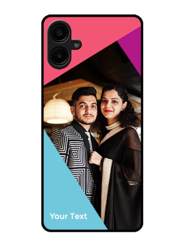 Custom Galaxy F06 Custom Glass Phone Case - Stacked Triple Colour Design