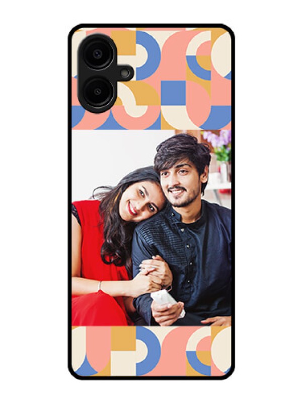 Custom Galaxy F06 Custom Glass Phone Case - Semi - Circle Maze Pattern Design
