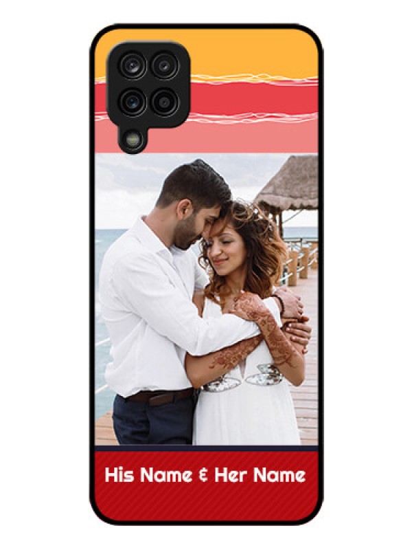 Custom Galaxy F12 Custom Glass Mobile Case - Colorful Case Design