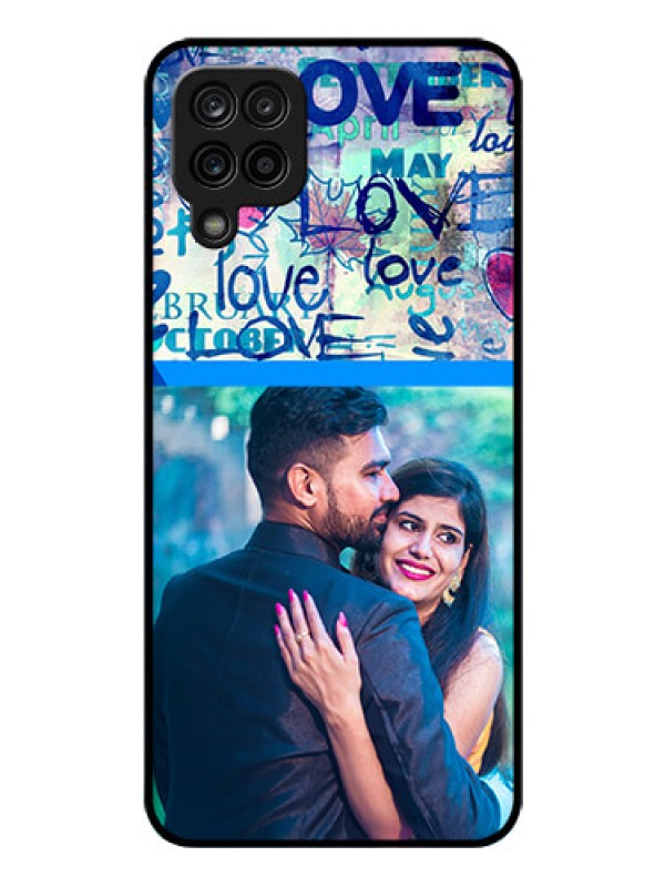 Custom Galaxy F12 Custom Glass Mobile Case - Colorful Love Design