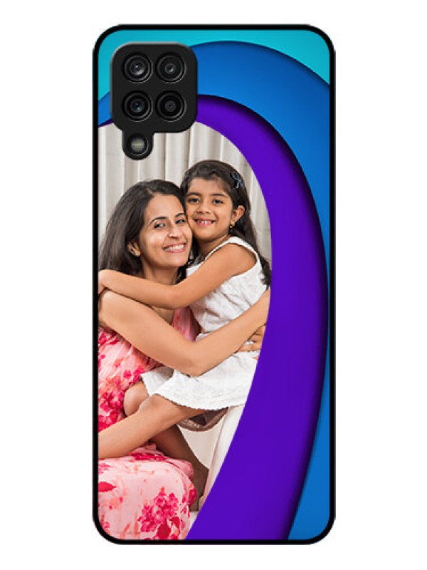 Custom Galaxy F12 Photo Printing on Glass Case - Simple Pattern Design