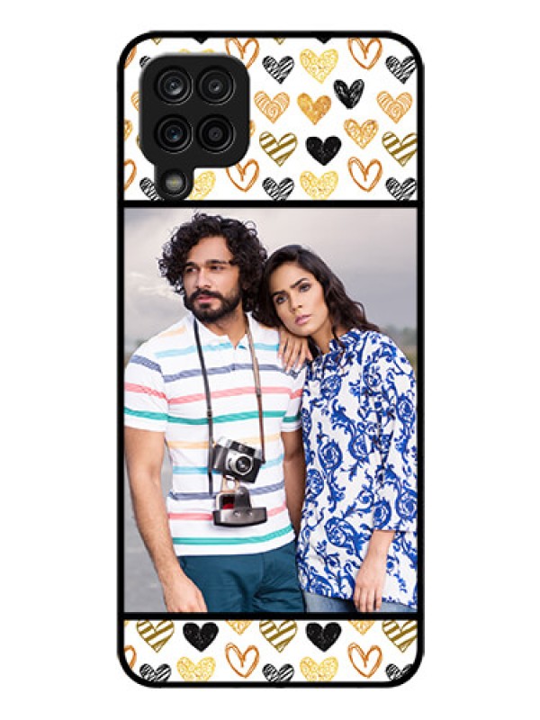 Custom Galaxy F12 Photo Printing on Glass Case - Love Symbol Design