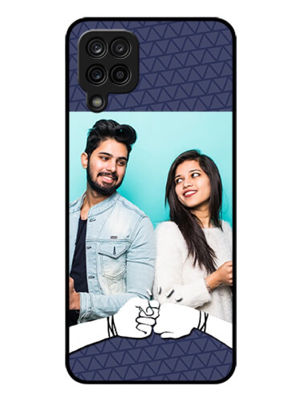 Custom Galaxy F12 Photo Printing on Glass Case - with Best Friends Design 