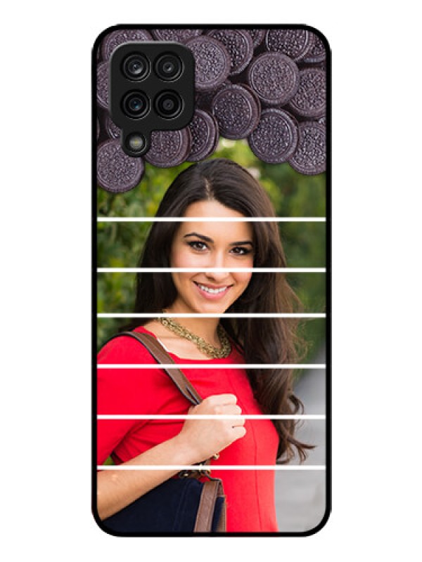 Custom Galaxy F12 Custom Glass Phone Case - with Oreo Biscuit Design