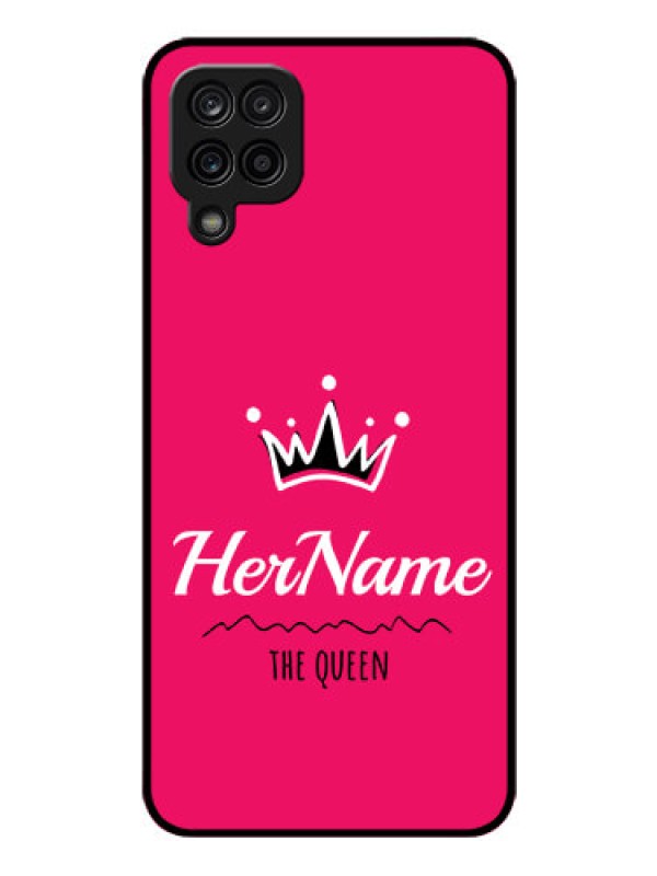 Custom Galaxy F12 Glass Phone Case Queen with Name