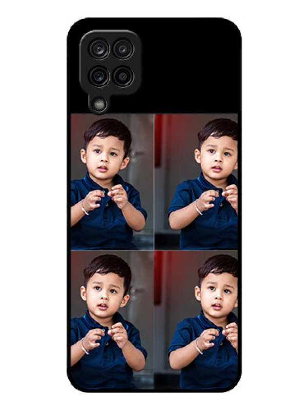 Custom Galaxy F12 4 Image Holder on Glass Mobile Cover