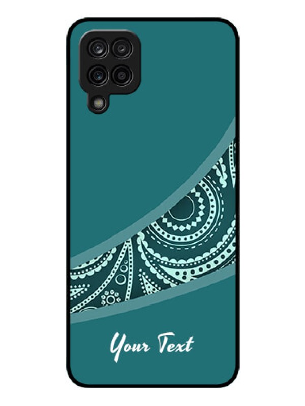 Custom Galaxy F12 Photo Printing on Glass Case - semi visible floral Design