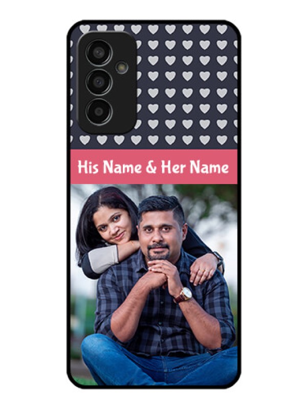 Custom Galaxy F13 Custom Glass Mobile Case - Love Symbols Design