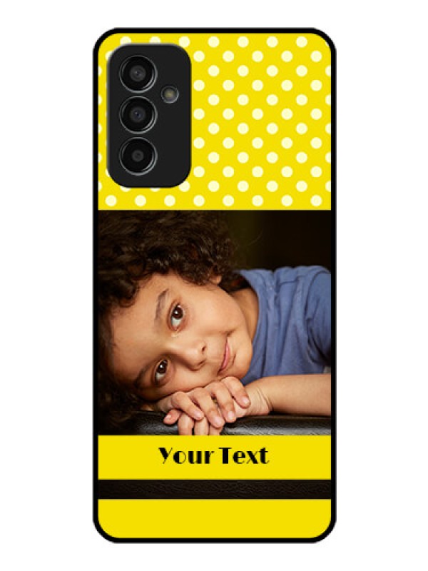 Custom Galaxy F13 Custom Glass Phone Case - Bright Yellow Case Design