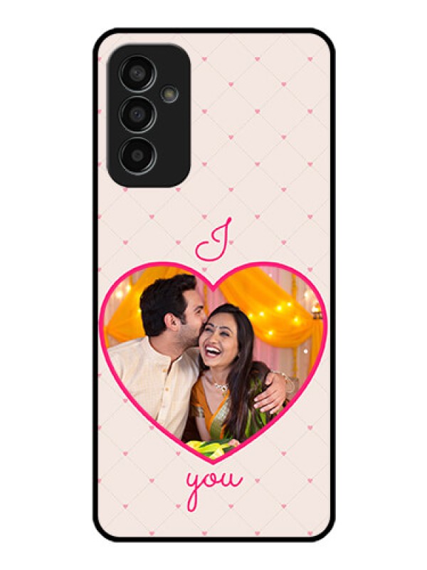 Custom Galaxy F13 Custom Glass Mobile Case - Heart Shape Design