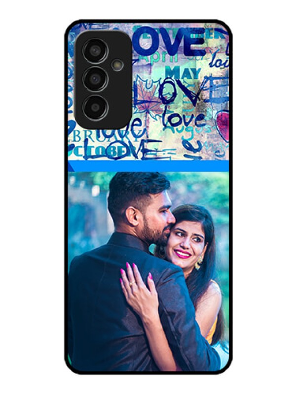 Custom Galaxy F13 Custom Glass Mobile Case - Colorful Love Design