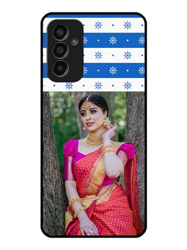 Custom Galaxy F13 Photo Printing on Glass Case - Snow Pattern Design