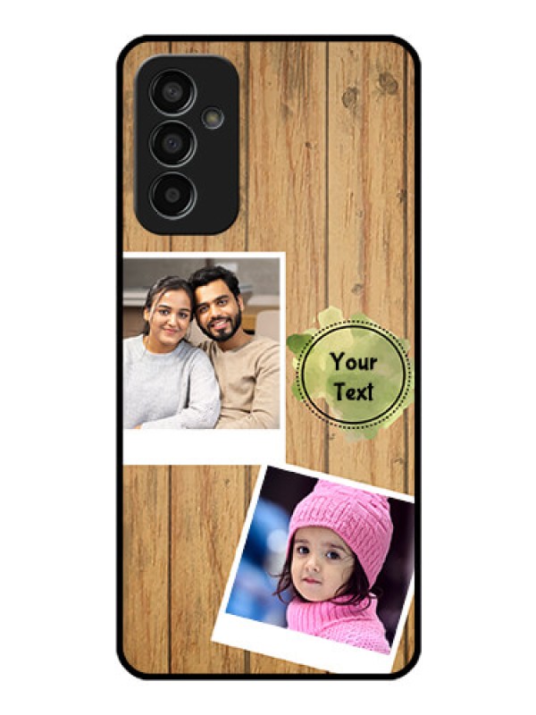 Custom Galaxy F13 Custom Glass Phone Case - Wooden Texture Design