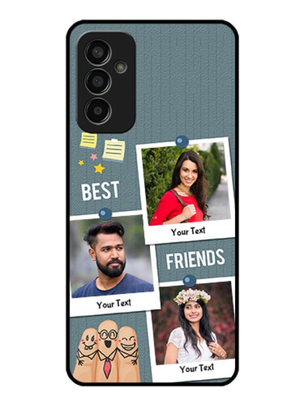 Custom Galaxy F13 Personalized Glass Phone Case - Sticky Frames and Friendship Design
