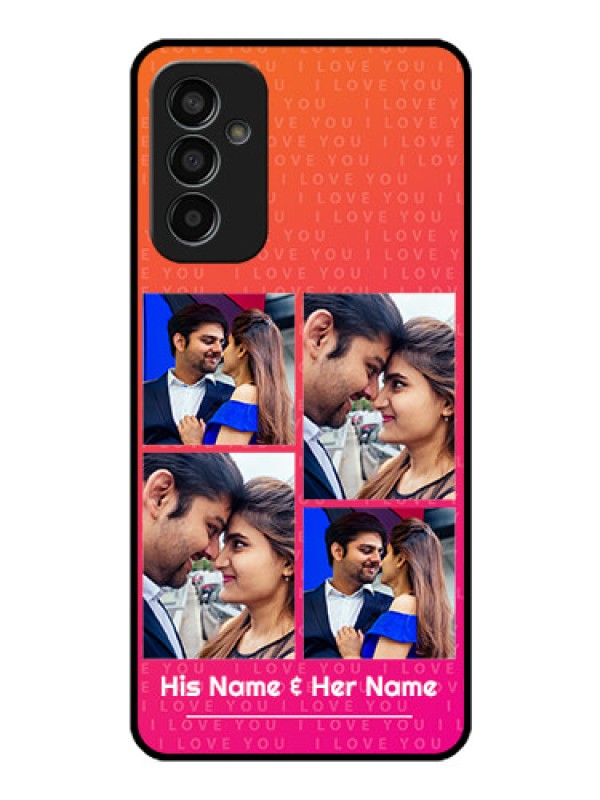 Custom Galaxy F13 Custom Glass Phone Case - I Love You Pink Design