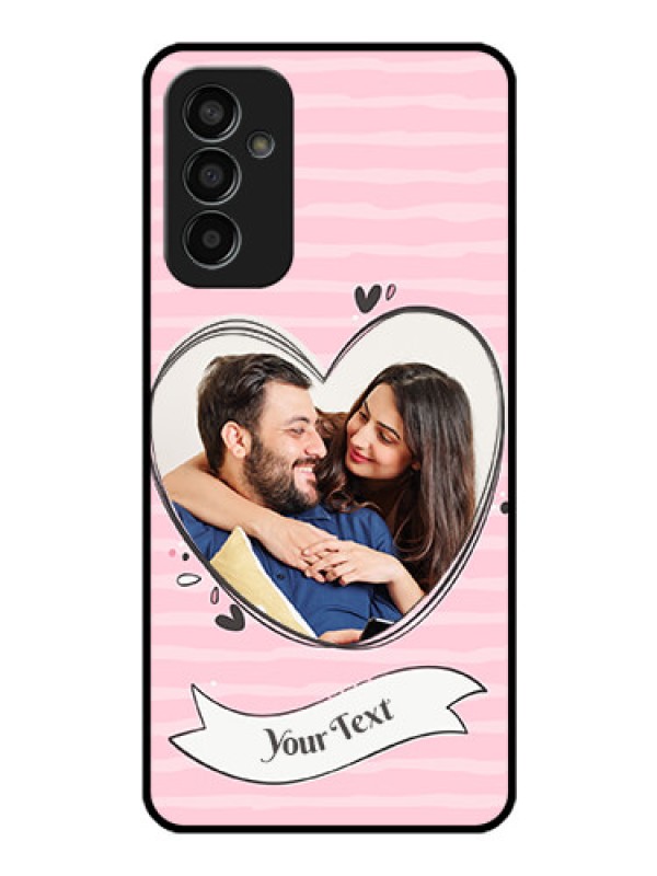Custom Galaxy F13 Custom Glass Phone Case - Vintage Heart Design