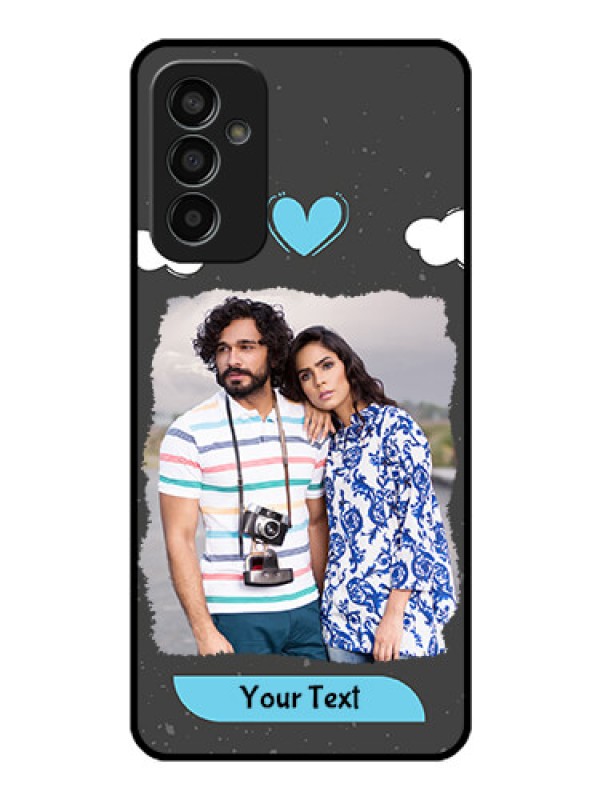 Custom Galaxy F13 Custom Glass Phone Case - Splashes with love doodles Design