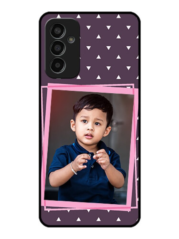Custom Galaxy F13 Custom Glass Mobile Case - Triangle Pattern Dotted Design