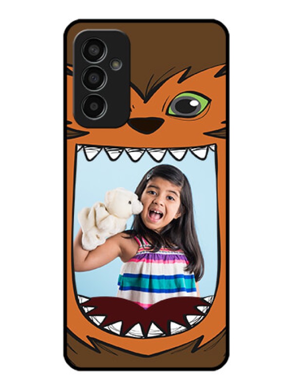 Custom Galaxy F13 Photo Printing on Glass Case - Owl Monster Back Case Design