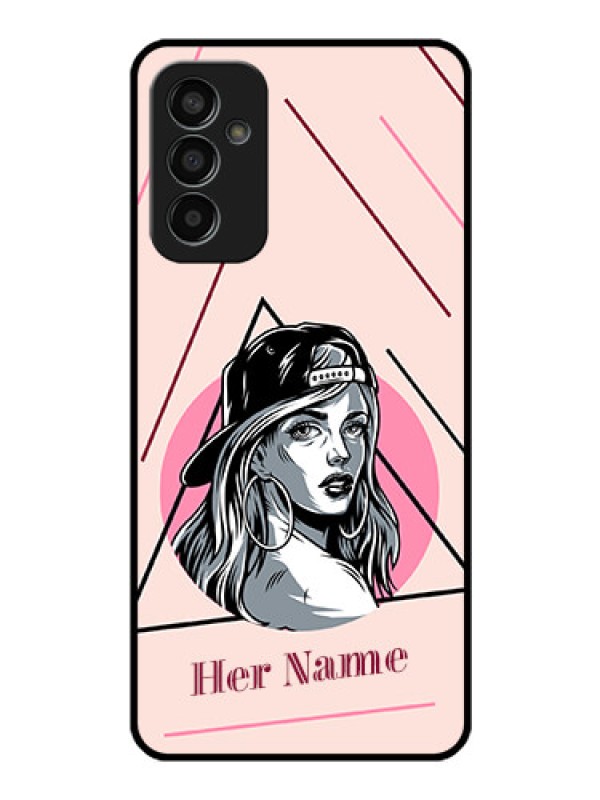 Custom Galaxy F13 Personalized Glass Phone Case - Rockstar Girl Design