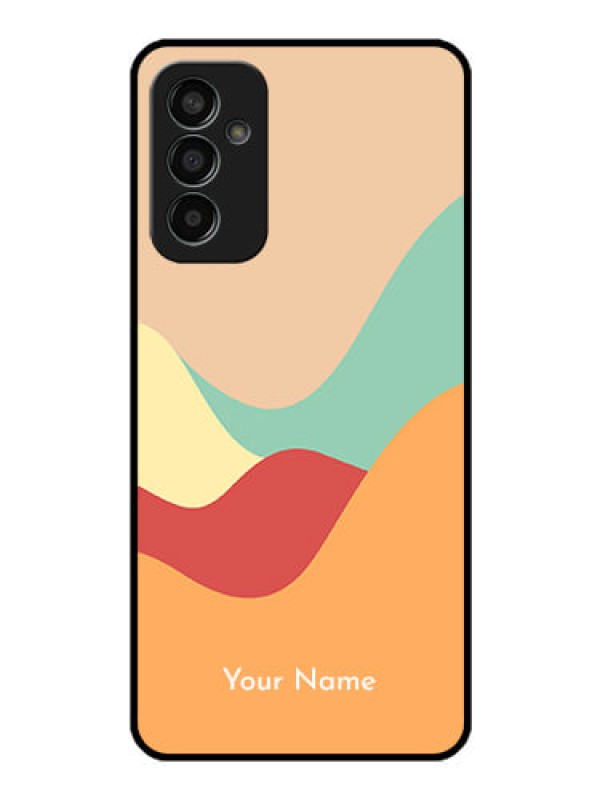 Custom Galaxy F13 Personalized Glass Phone Case - Ocean Waves Multi-colour Design