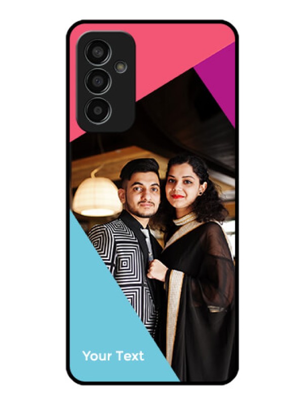 Custom Galaxy F13 Custom Glass Mobile Case - Stacked Triple colour Design