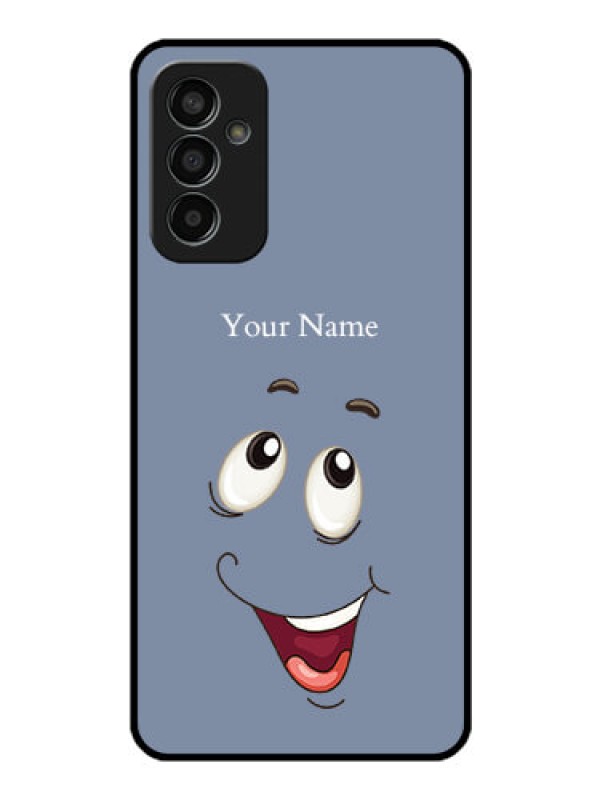Custom Galaxy F13 Photo Printing on Glass Case - Laughing Cartoon Face Design