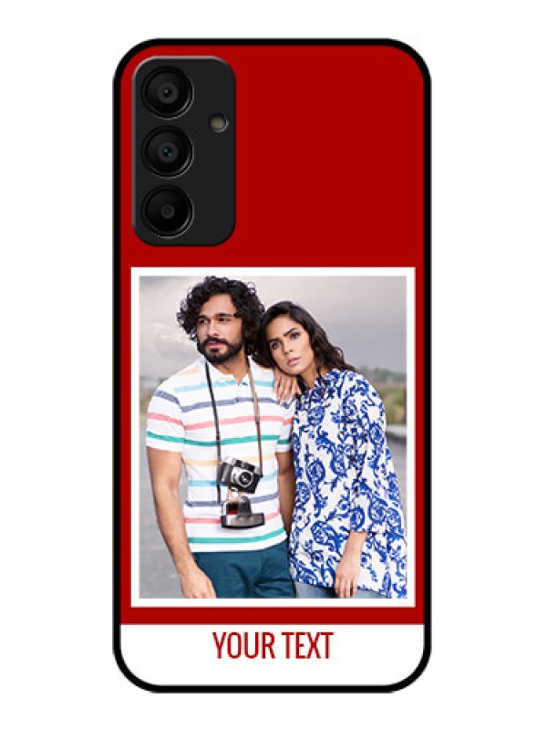 Custom Galaxy F15 5G Custom Glass Phone Case - Red Color Design