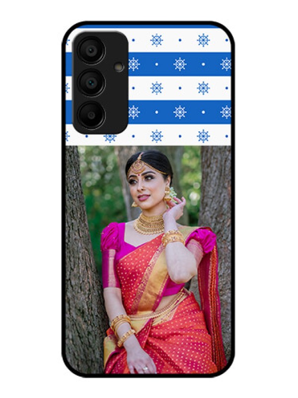 Custom Galaxy F15 5G Custom Glass Phone Case - Snow Pattern Design