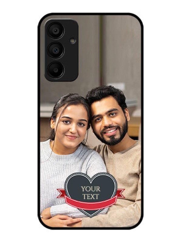 Custom Galaxy F15 5G Custom Glass Phone Case - Just Married Couple Design