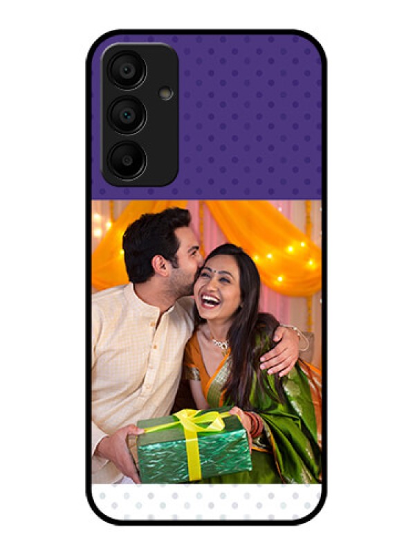 Custom Galaxy F15 5G Custom Glass Phone Case - Violet Colored Pattern Design