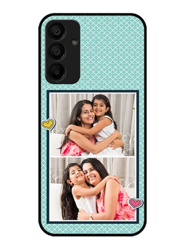 Custom Galaxy F15 5G Custom Glass Phone Case - 2 Image Holder With Pattern Design