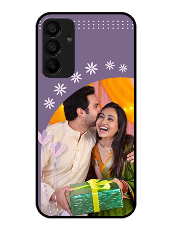 Custom Galaxy F15 5G Custom Glass Phone Case - Lavender Flowers Design
