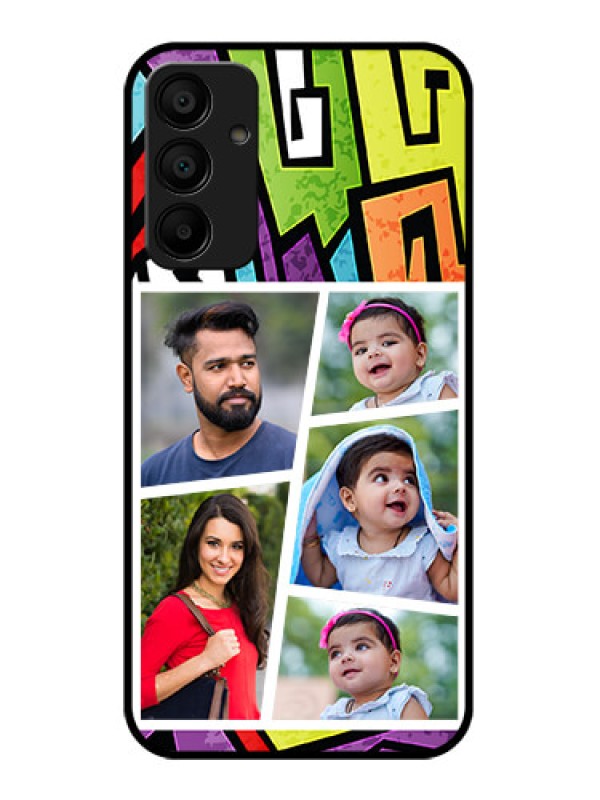 Custom Galaxy F15 5G Custom Glass Phone Case - Graffiti Pattern Design