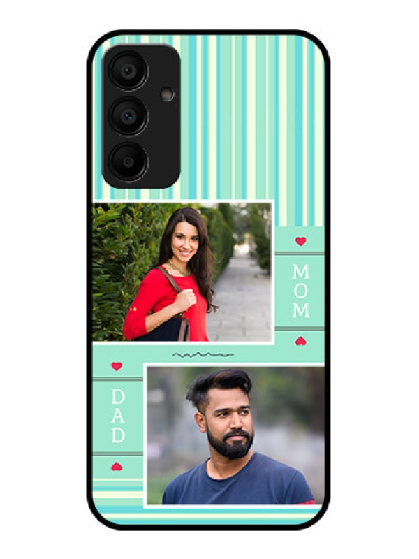 Custom Galaxy F15 5G Custom Glass Phone Case - Mom & Dad Pic Design