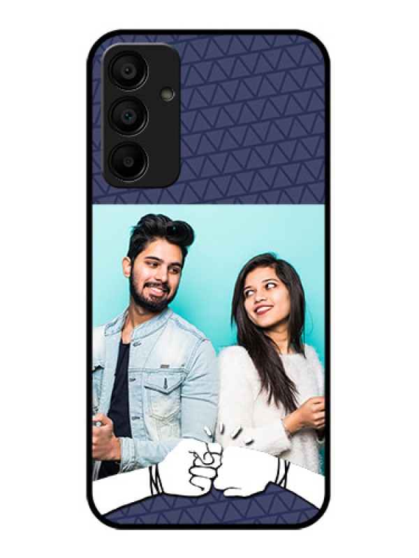 Custom Galaxy F15 5G Custom Glass Phone Case - With Best Friends Design