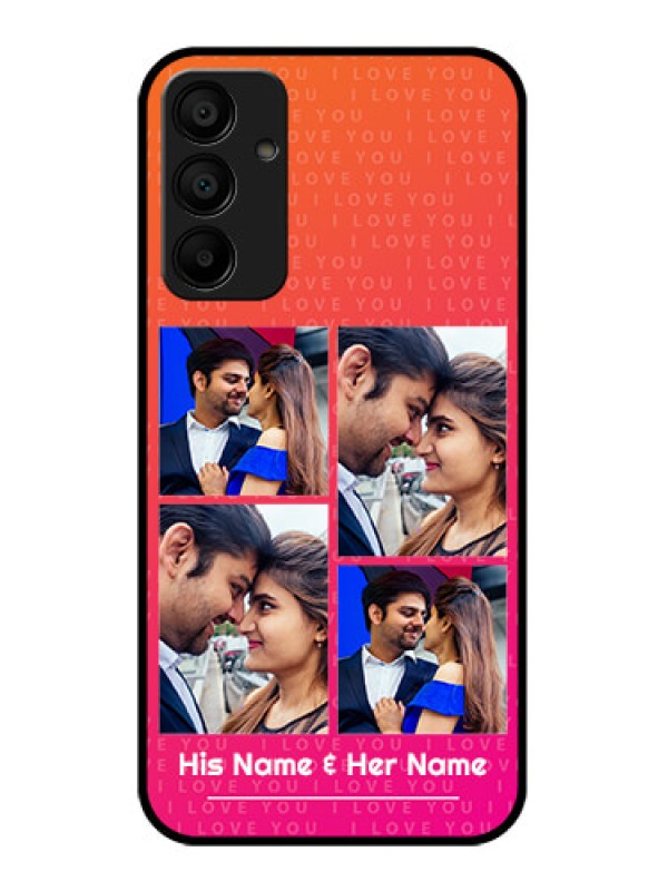Custom Galaxy F15 5G Custom Glass Phone Case - I Love You Pink Design