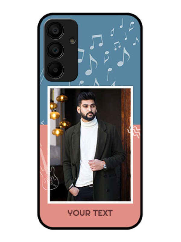 Custom Galaxy F15 5G Custom Glass Phone Case - With Color Musical Note Design