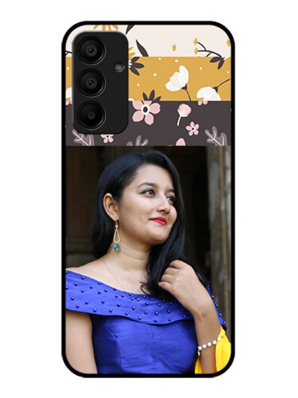 Custom Galaxy F15 5G Custom Glass Phone Case - Stylish Floral Design