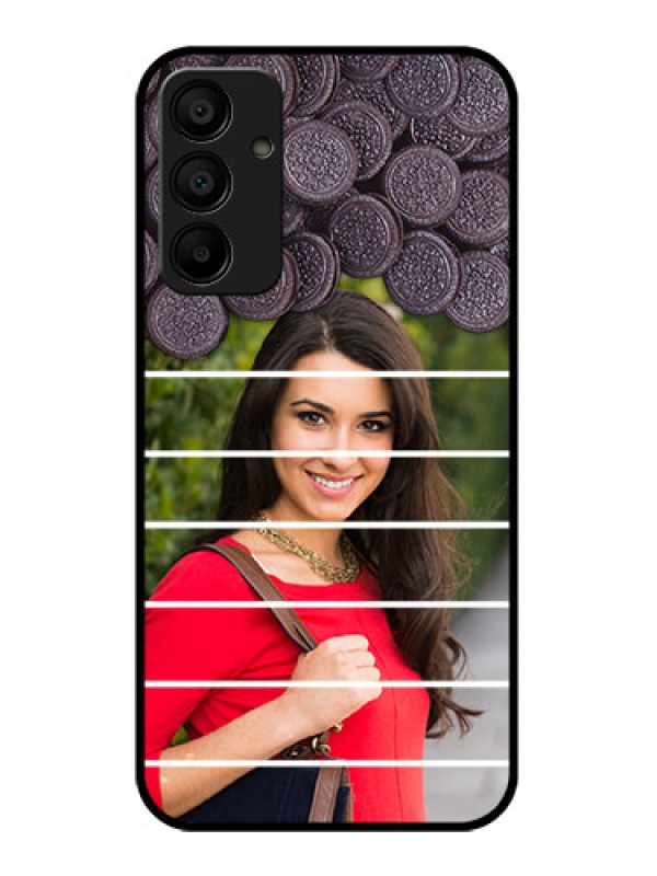 Custom Galaxy F15 5G Custom Glass Phone Case - With Oreo Biscuit Design