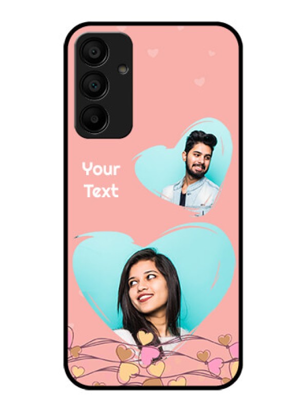 Custom Galaxy F15 5G Custom Glass Phone Case - Love Doodle Design