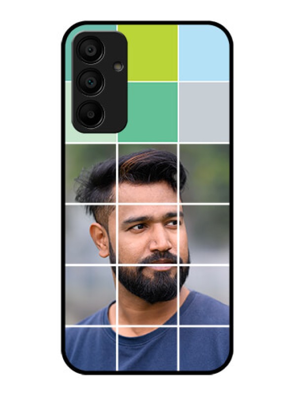 Custom Galaxy F15 5G Custom Glass Phone Case - With White Box Pattern